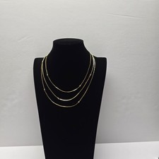 Vintage Signed Monet ~ Gold Tone 3 Strand Chain Necklace ~ 15"