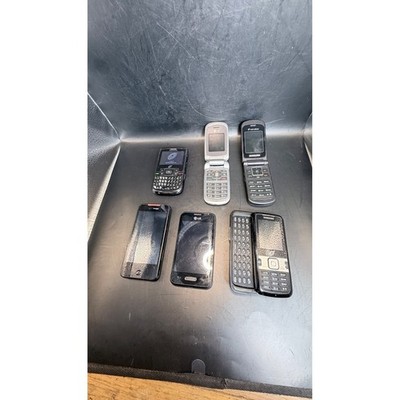 Vintage Cell Phone Lot 6pc Samsung LG HTC Flip Slider Untested For Parts
