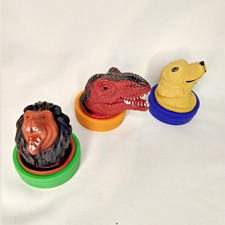 ANIMAL PLANET Tube Toy Set Toppers 2021 Lion T-Rex Dinosaur Labrador Retriever