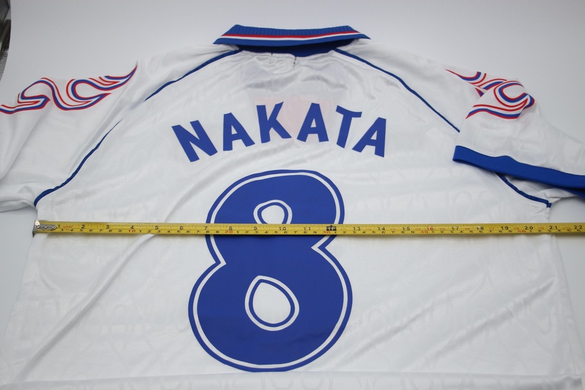 日本代表1998away中田サッカーユニフォームfootball NAKATA 1998 World Cup Japan National Team Jersey Nakata #8 Asics Size XL
