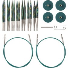 Options 2-3/4" Short Tip Interchangeable Wood Knitting Needle Set Caspian 