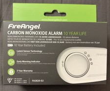 FireAngel Carbon Monoxide Alarm FA3820 10yr battery EarlyWarning Indicator