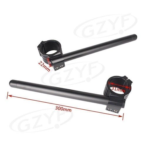 For Cafe Racer Universal 2x Clip-On Motorcycle 7/8" Handlebars 31mm Fork Tube - Picture 2 of 4