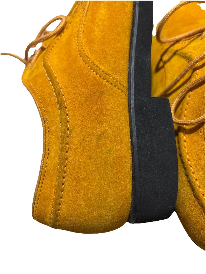 Sapato Oxford com cadarço vintage/retro Hush Puppies camurça amarela mostarda nascido em 1958 4M - Imagem 4 de 4