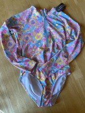 Girls NWT Wondernation L 10-12 Swimsuit/Rashguard One Piece