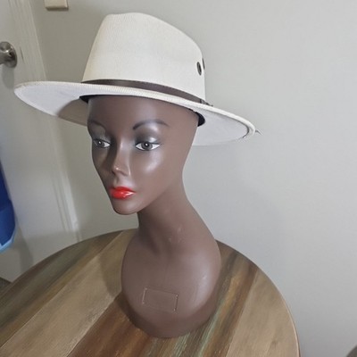 Hard Shell Panama Fedora Golf Hat Mexican Cowboy Hat Mens Womens Ivory Off White