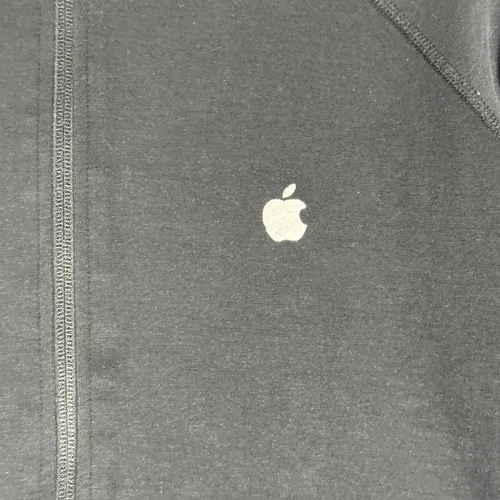 Apple Store Employee Jacket Full Zip Adult Size Small Logo Black Cotton Blend image 8
