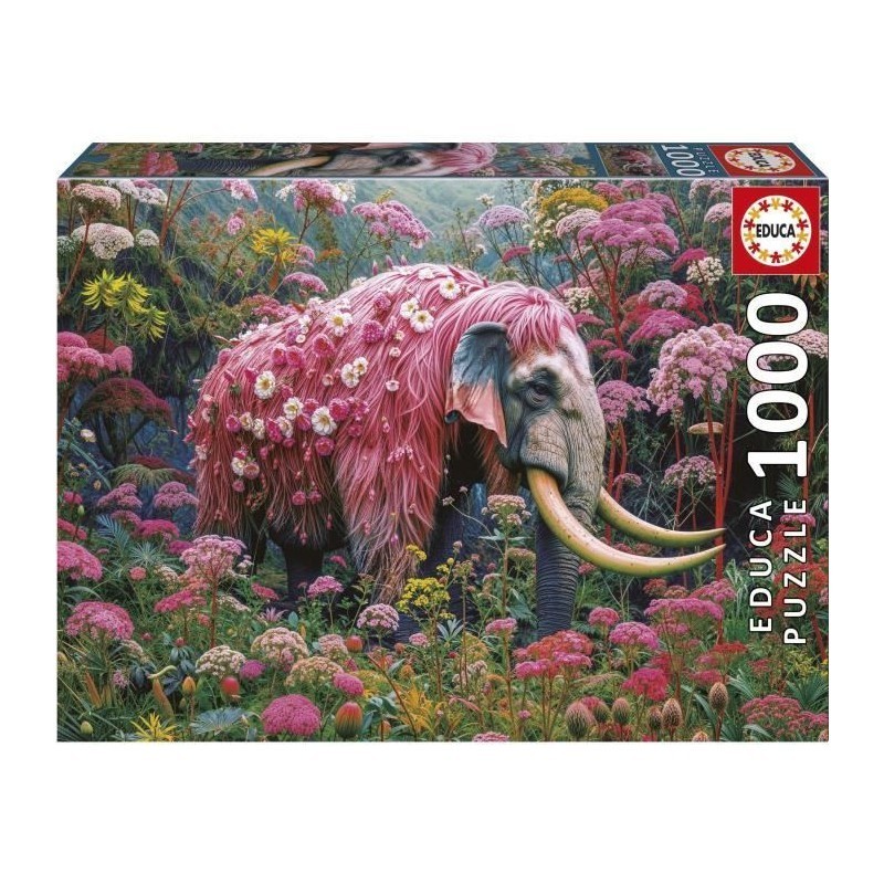 Puzzle Educa 1000 pieces Éléphant Fleuri édition premium adulte 48x68 cm