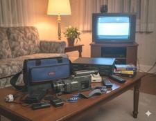 Vintage Sony Handycam Video 8 CCD-F350E Charger, Carry Bag, Strap, Camcorder.