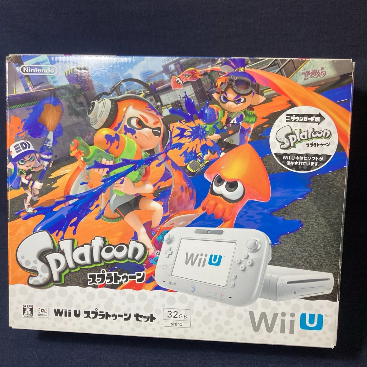 Nintendo Wii U 32GB Splatoon Set Console Boxed CIB White NTSC-J