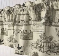 Farmhouse produce kitchen curtain valance window topper 