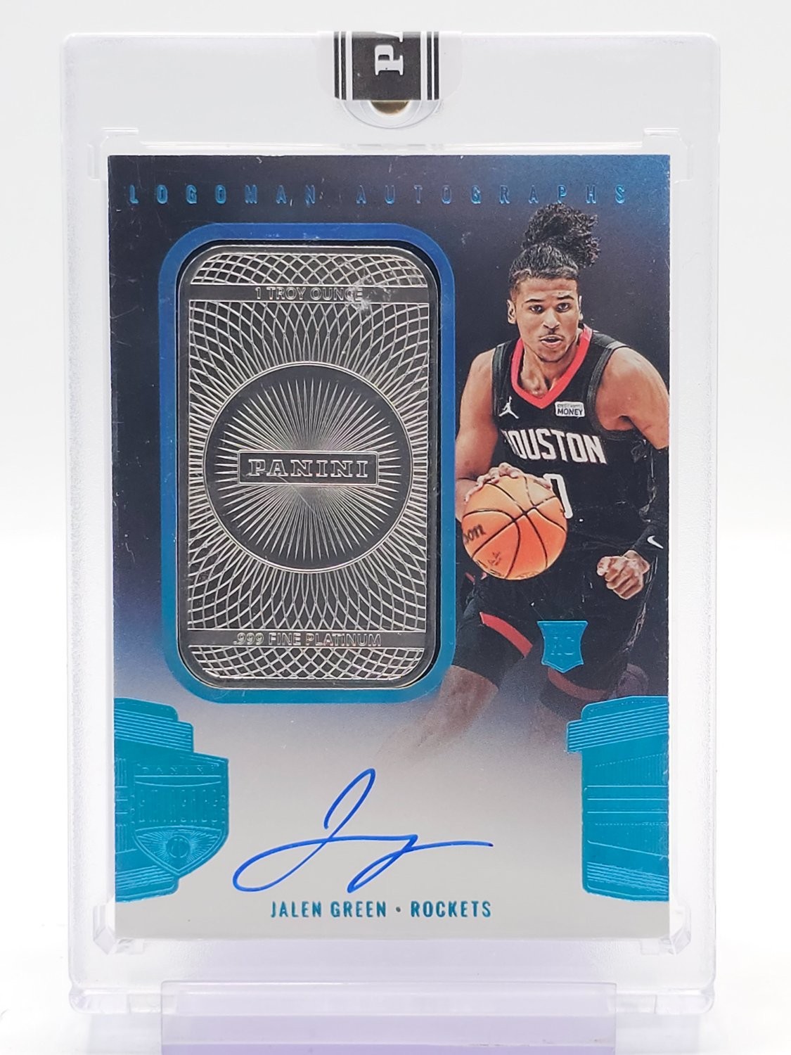 JALEN GREEN 2021-22 PANINI EMINENCE LOGOMAN SILVER BAR AUTO BLACK BOX 1/1 Q3420