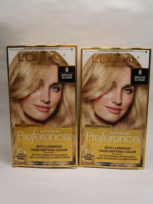 2 - Boxes Loreal Superior Preference Hair Dye #8 Medium Blonde - New