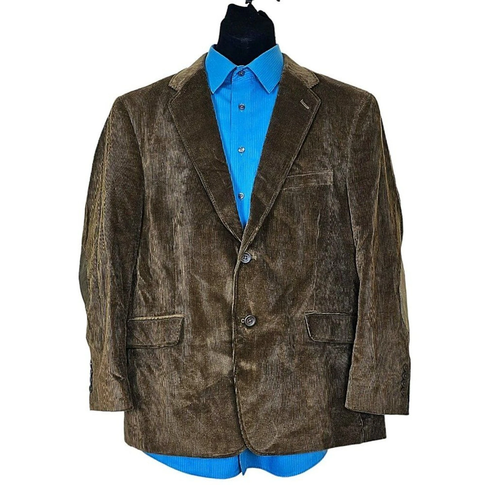 Stafford Essentials Corduroy Classic Fit Blazer Sueded Elbow Patches Size 44S