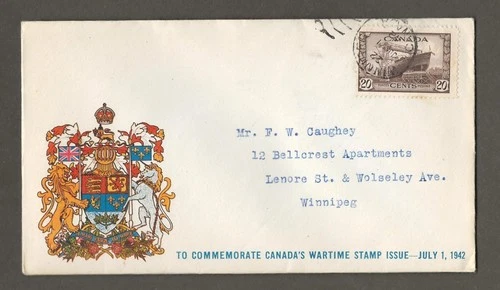 Canada first day cover, Talbot Cachet 260 , 20 cent corvette ship [ 785