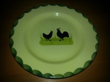 NEU Zeller Keramik Hahn und Henne - 4 X Teller groß flach 25 cm - TOP groß