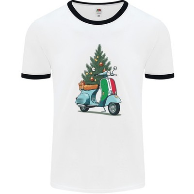 Weihnachtsroller Xmas MOD Moped Herren Ringer T-Shirt