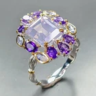 Gemstone Natural Lavender Quartz Ring 925 Sterling Silver Size 7.75 /R470864