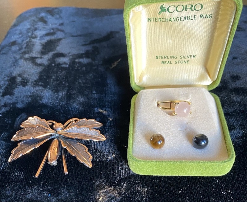 BELL Solid Copper Dragonfly Pin and CORO size 6.25 Interchangeable Ring