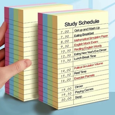 200 Blatt linierte Haftnotizen 4 Farben selbstklebender Notizblock für Schüler