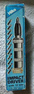 Avvitatore a percussione reversibile Hilka vintage set 12 pezzi resistente garage attrezzi in scatola