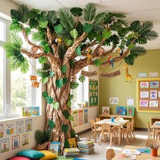 111 Pcs Classroom Tree Bulletin Board Decorat Include 98 ft Kraft Paper