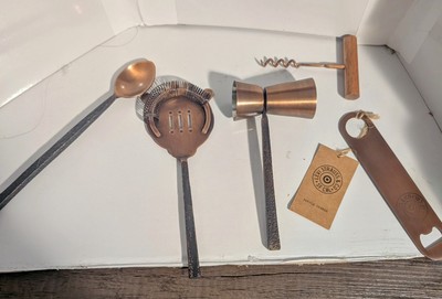 LEVI STRAUSS LIMITED TARGET EXCLUSIVE 5pc BAR TOOL SET CORKSCREW SPOON JIGGER