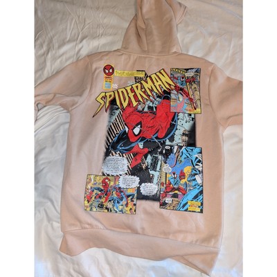 New W/O tags! Spider-Man Venom comic Page Hoodie Size Medium Marvel Beige 