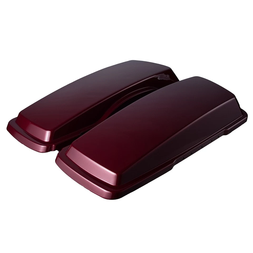 Crimson Red Sunglo Saddlebag Lids Cover Fits Harley Street Road Glide 1994-2013 - Image 4 of 4