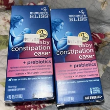 Mommy's Bliss Baby Constipation Ease + Prebiotics, 4 fl oz 2-PACK 