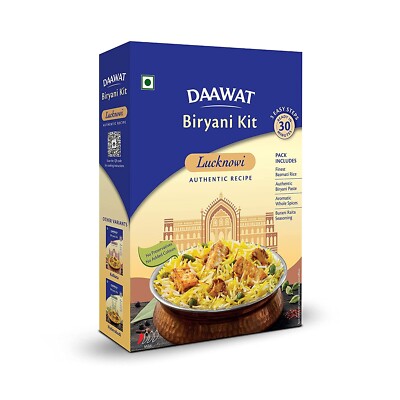 Daawat Biryani Kit Lucknowi Authentic Recipe Ready in 30 min Ready to Cook 334gm