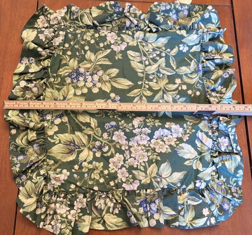Laura Ashley Bramble Berry Throw Pillow Cover Floral Green Blue 19 X 18” VTG USA - 第 3/6 張圖片