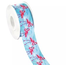 3 yards 7/8  Flamingo Grosgrain Ribbon