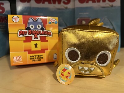 Pet Simulator X Series 1 Mystery Treasure Plush Gold Metallic Lola Shark w Code