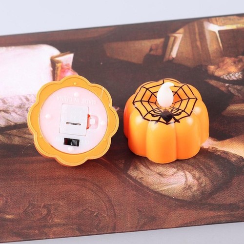 12X Halloween Kerze Lichter lecken Kürbis Teelichter Spinnennetz/Kürbis LEDLicht - Bild 12 von 17
