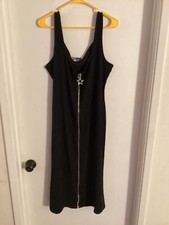 Women NWT "Cider" blk,ribbed,sleeveless front zipper, long dress. Size 1XL