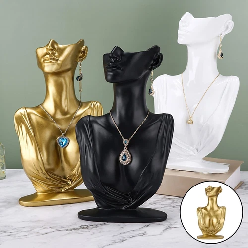 Resin Necklace Earrings Jewelry Display Stand mannequin Head Bust Stand Model - Picture 1 of 9