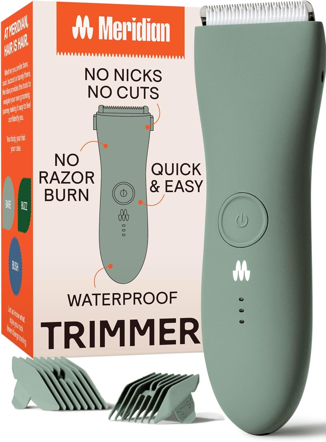 MERIDIAN Body Hair Trimmer for Men, Pubic Hair Trimmer Balls, Body Shaver for Me