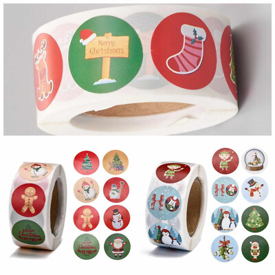 Aufkleber Sticker Rund Weihnachten Schneemann Tanne Winter Merry Christmas 25 mm
