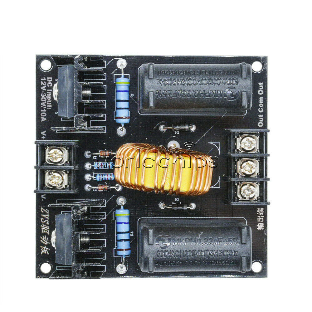 ZVS Tesla Flyback Driver Board — 10A/20A 200W-1000W, 12-36V With Acrylic Case