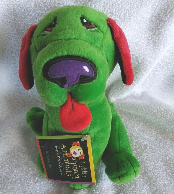 Best Friends Little Orphan Animals Jazzy Plush Dog Green 7 1/2"