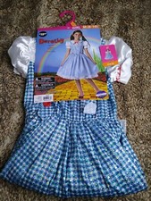 Wizard of Oz Girls Dorothy Costume Dress Hair Bows Size M 8-10 NEW