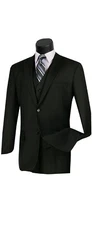 VINCI Men's Black 3 Piece 2 Button Modern Fit Suit NEW size 42 Long
