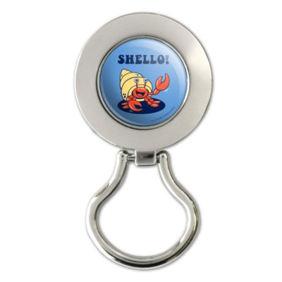 Shello Hello Hermit Crab Shell Funny Humor Magnetic Metal Eyeglass Badge Holder