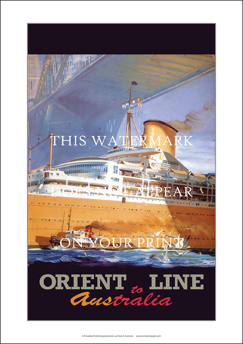 Affiche De Voyage P&O Orient Lines Australie Sydney 1965 - 20,5x28 Cm - Comme Neuve
