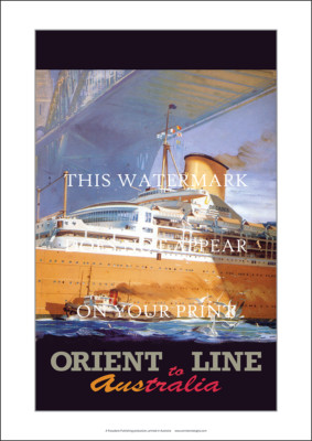 Orient Line to Australia A1 Art Print   SS Orcades Travel   84 x 59 cm Poster