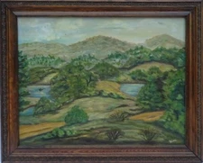 L. Hare (19th c.) Post-Impressionist Landscape Oil Painting w/Victorian Frame