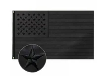 Black American Flag USA Made Outdoor High Quality Nylon w/ Embroidered Stars 3x5