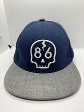 86 Skull Blue Adjustable Youth Size Baseball Cap Hat Great Condition
