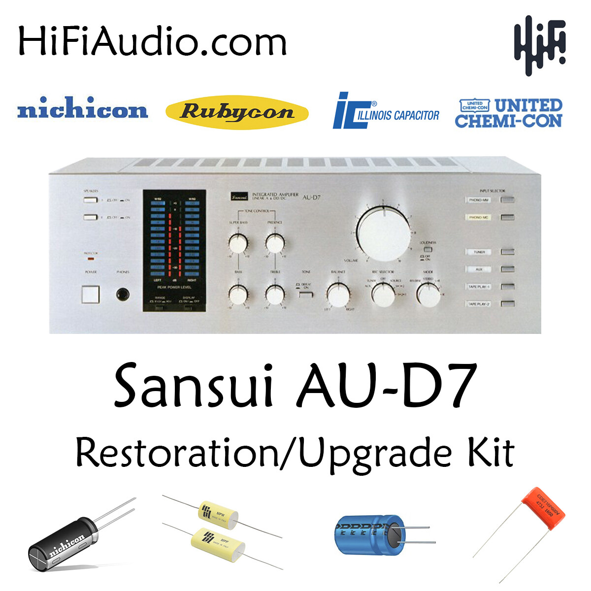 Sansui AU-D7 rebuild restoration recap upgrade kit repair